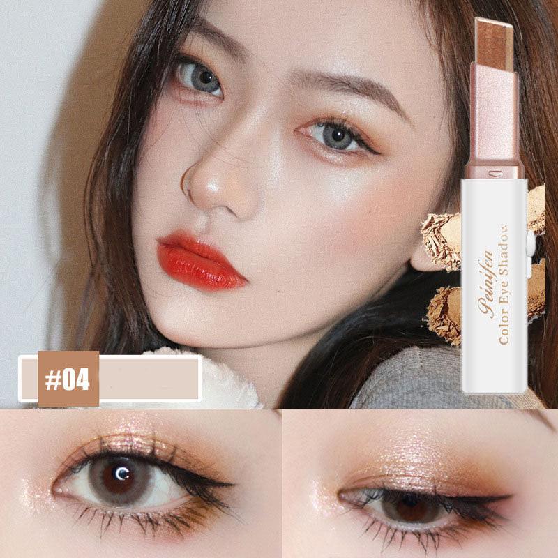 Lazy Eyeshadow Stick Stereo Gradient Shimmer Double Color Eye Shadow Pen Waterproof Easy To Wear Eyeshadow.