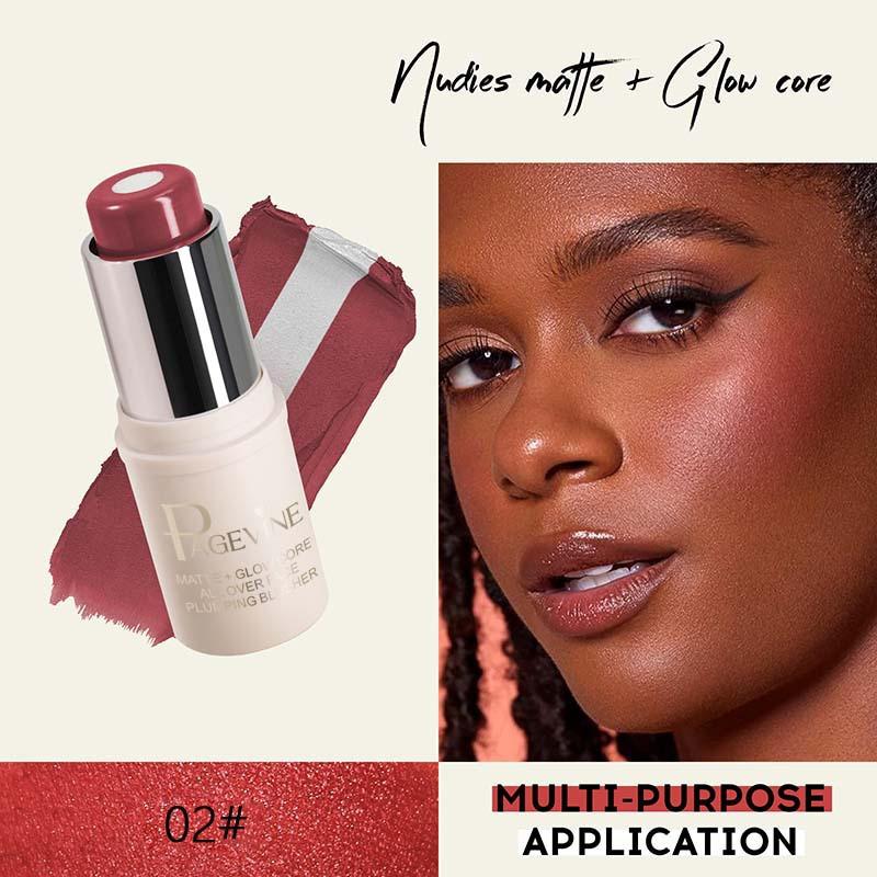 Matte Two-color Sandwich Blush Stick Moisturizing Highlight.