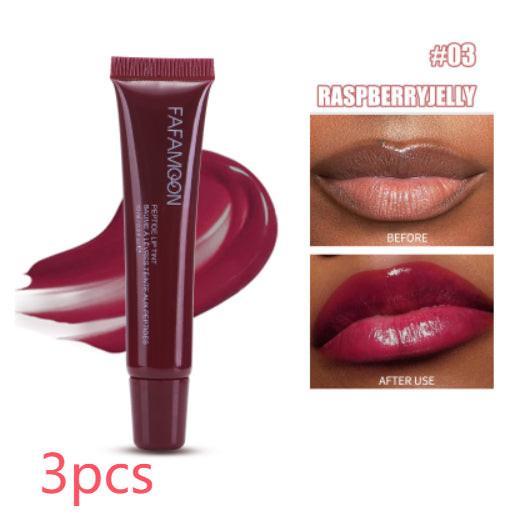 Glossy Lip Glaze Waterproof Long Lasting Lip Gloss Glossy Mirror Tea Red Liquid Lipstick Doodle Lip Korean Makeup.