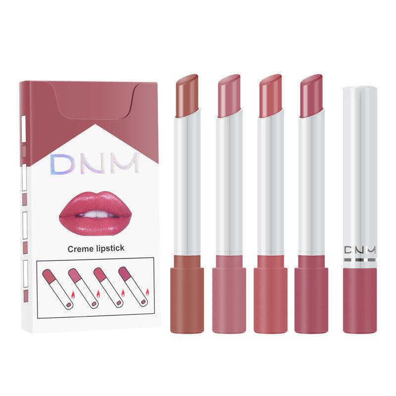 Four Makeup Set Non-stick Cigarette Pipe Thin Lipsticks.