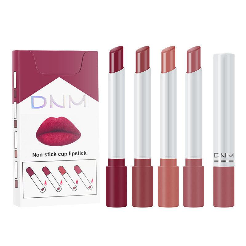 Four Makeup Set Non-stick Cigarette Pipe Thin Lipsticks.