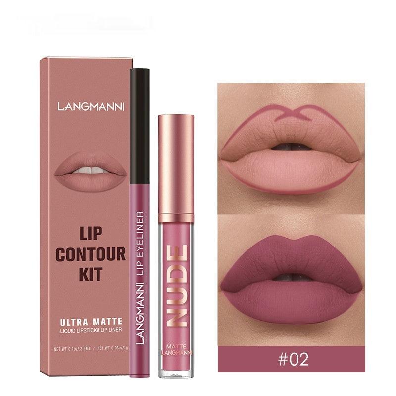 Lip Liner Combination Suit No Stain On Cup Matte Lip Gloss Suit.
