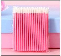Fishing Rod Lip Brush Flocking Lipstick Makeup Brush Solid Lip Lacquer Brush Cotton Swab 50PCS.