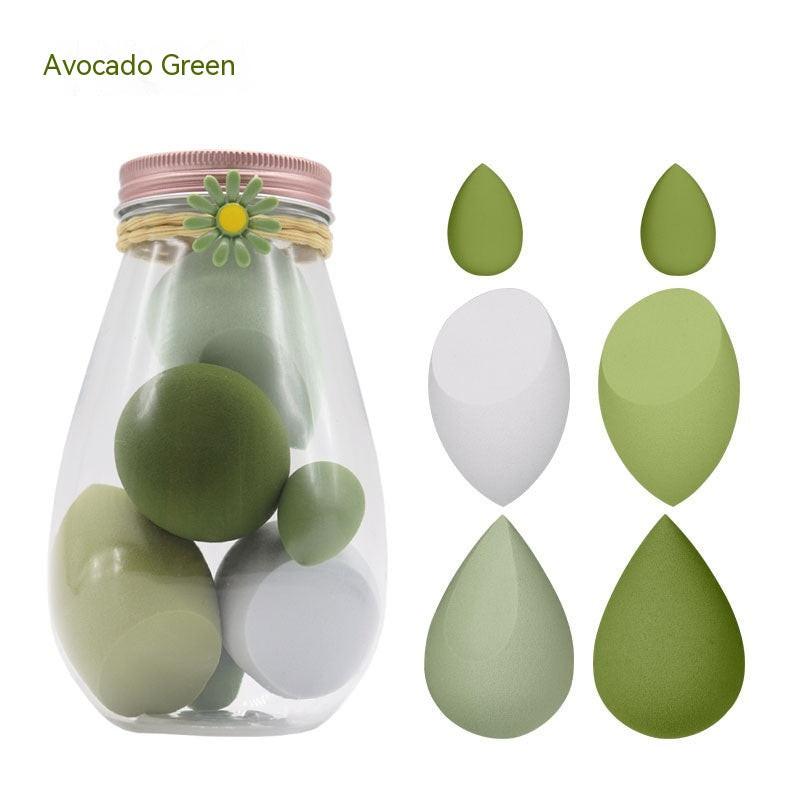 Foreign Trade Makeup Puff 7 PCs Canned Cosmetic Egg Suit Drift Bottle Makeup Sponge Soaking Water Bigger Mini.