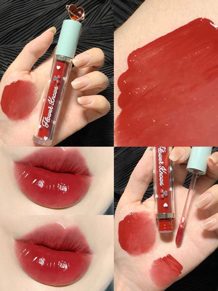 Flower Know Crystal Jelly Lip Glaze Mirror Moisturizing Lipstick.
