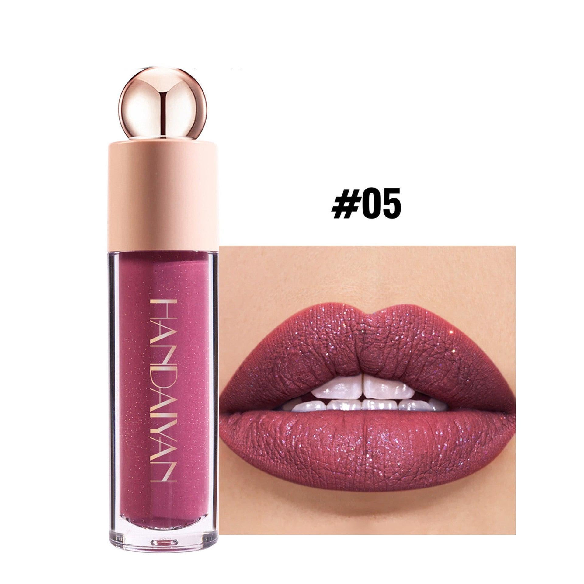 Flash Lip Gloss Moisturizing Thin And Glittering Matte Lip Gloss Velvet Lipstick.