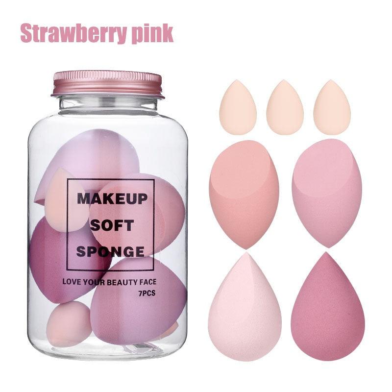 Foreign Trade Makeup Puff 7 PCs Canned Cosmetic Egg Suit Drift Bottle Makeup Sponge Soaking Water Bigger Mini.