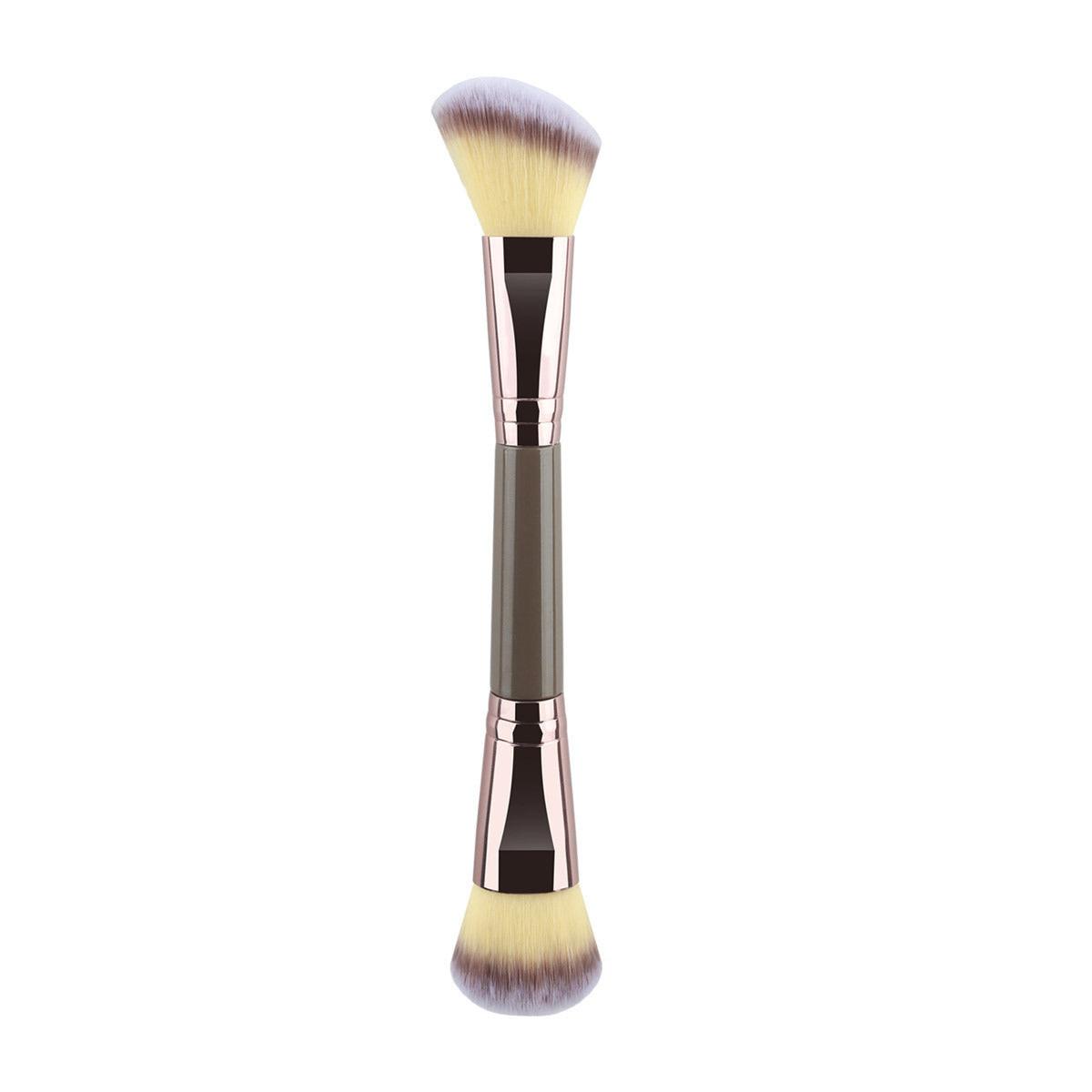 3 PCs Double-ended Makeup Brush Suit Soft Foundation Shading Brush Beauty Tools.