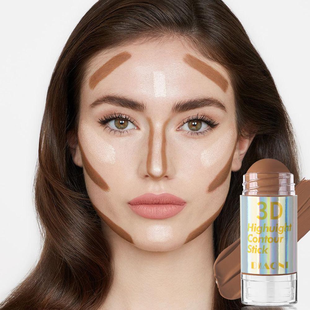 Highlight Contour Stick Outline Shading Powder Three-dimensional Brightening Crouching Silkworm Face Blusher.