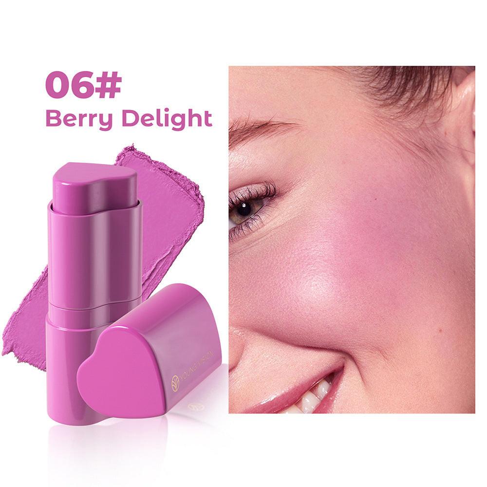 6 Colors Love Heart Blusher Contour Stick Facial Modification.
