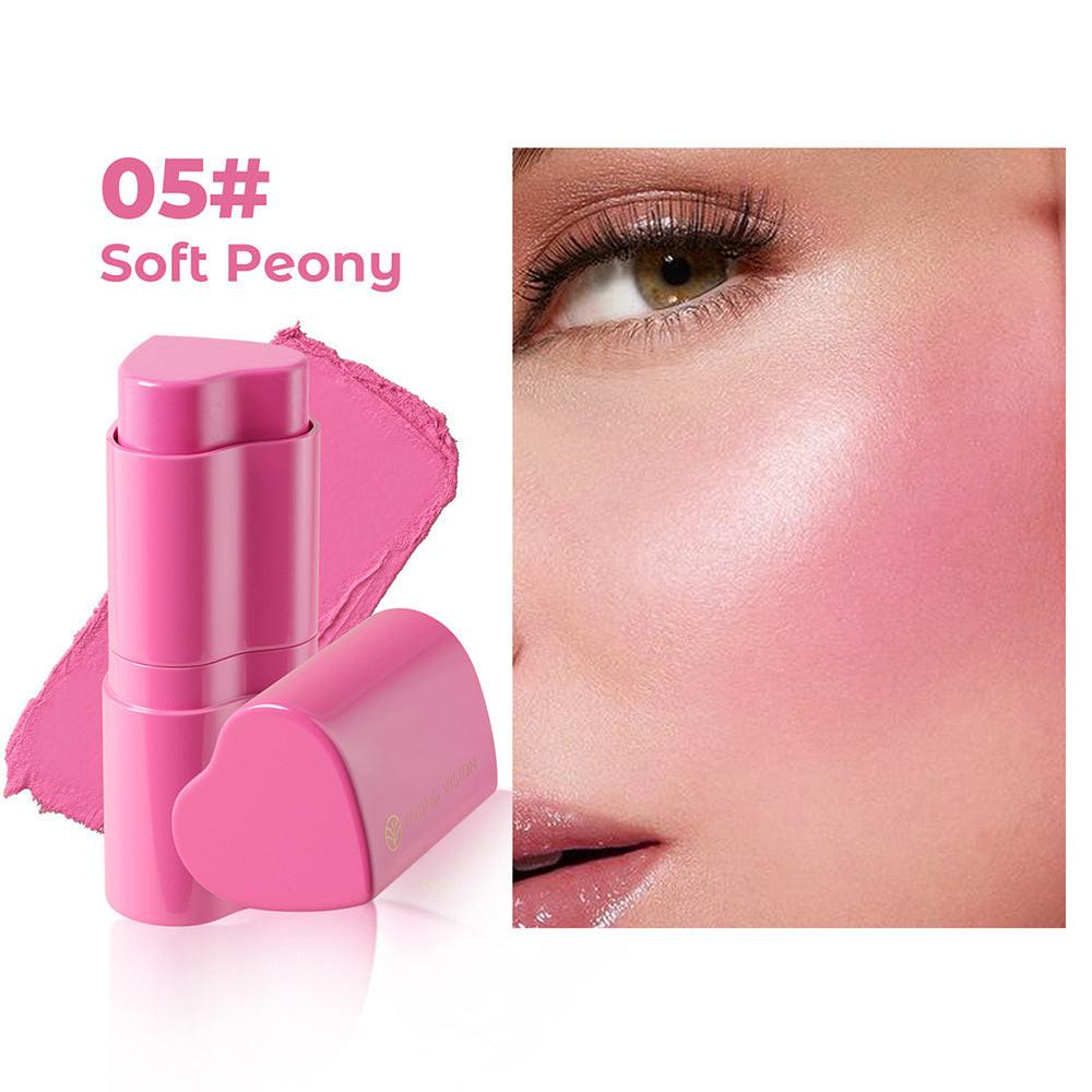 6 Colors Love Heart Blusher Contour Stick Facial Modification.