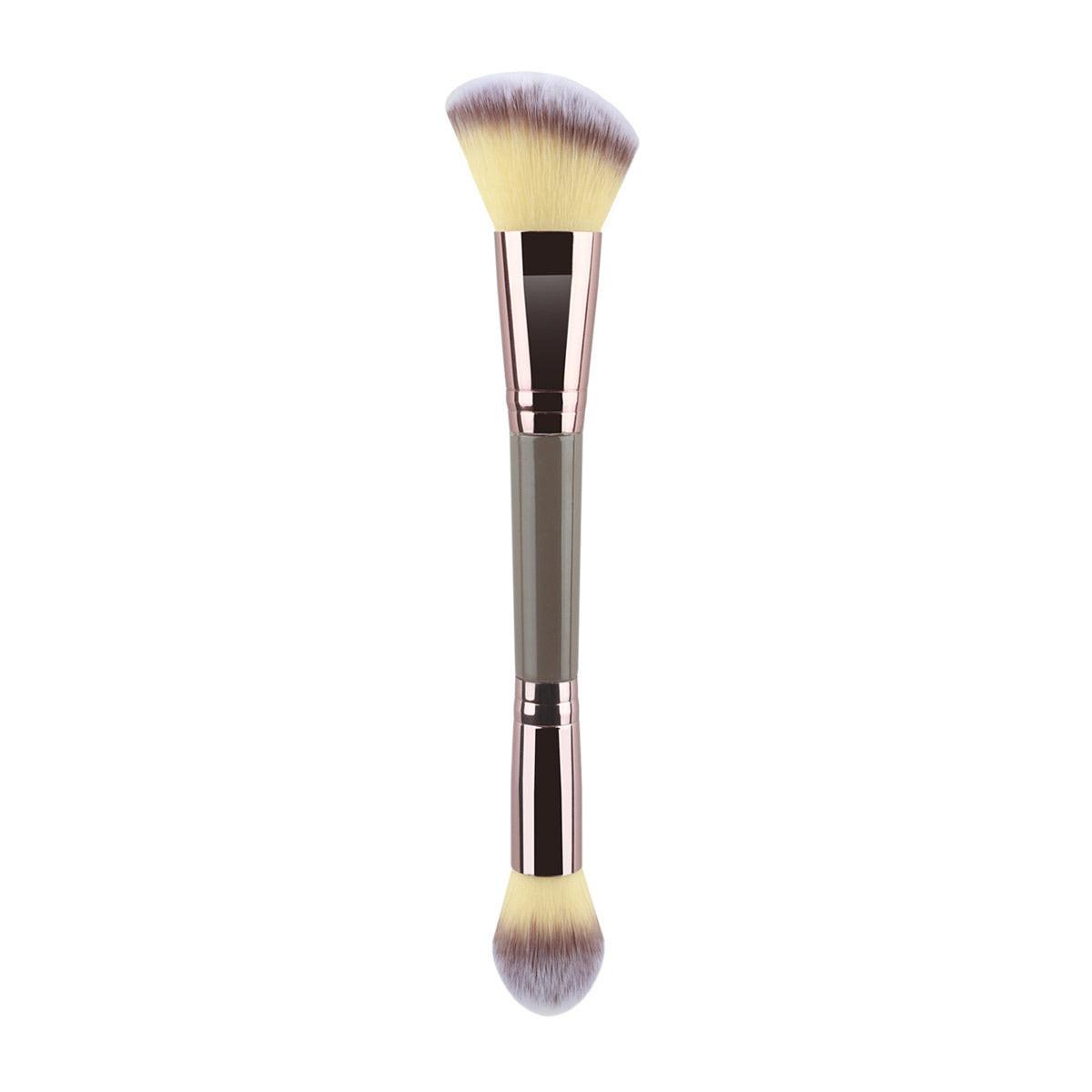 3 PCs Double-ended Makeup Brush Suit Soft Foundation Shading Brush Beauty Tools.