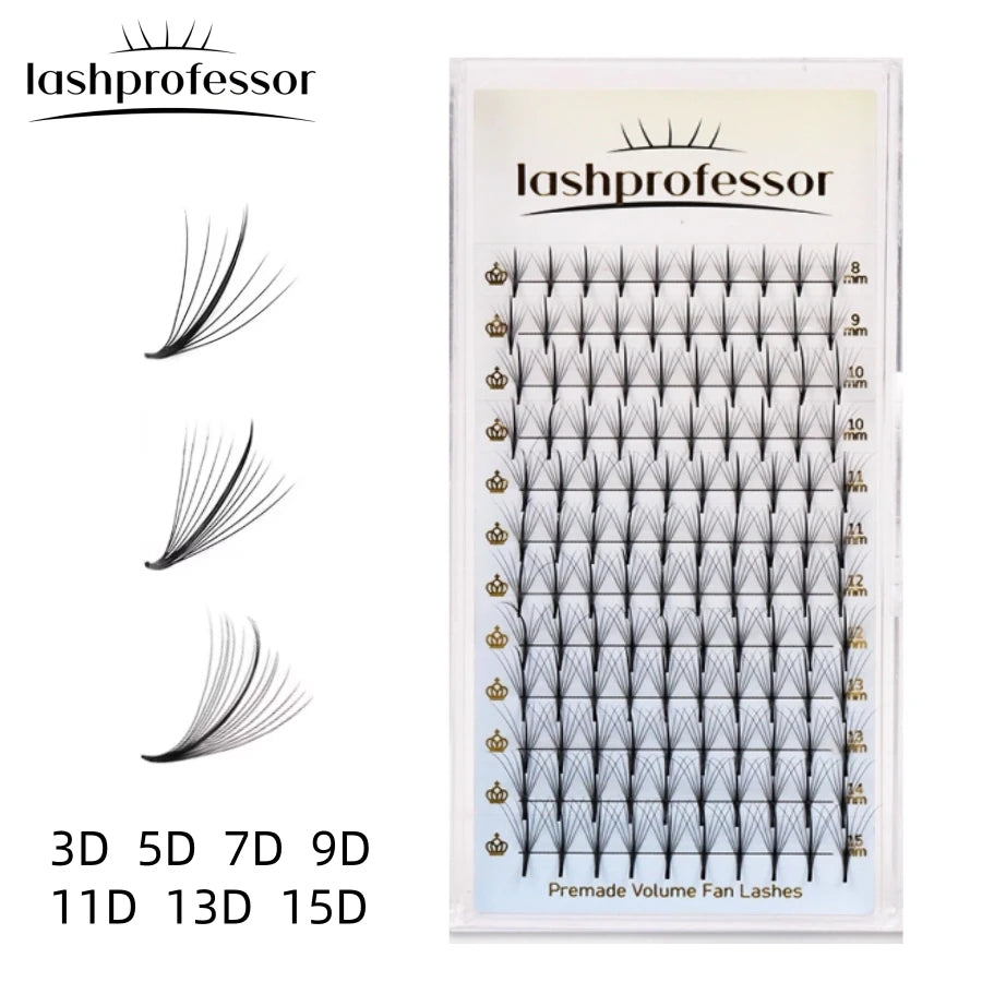 3D/5D/7D/9D/11D/15D Handmade Wispy Spike Thin Root Premade Fan Lash Eyelash Extensions Korean PBT Pointy Base Russian Volume Fan