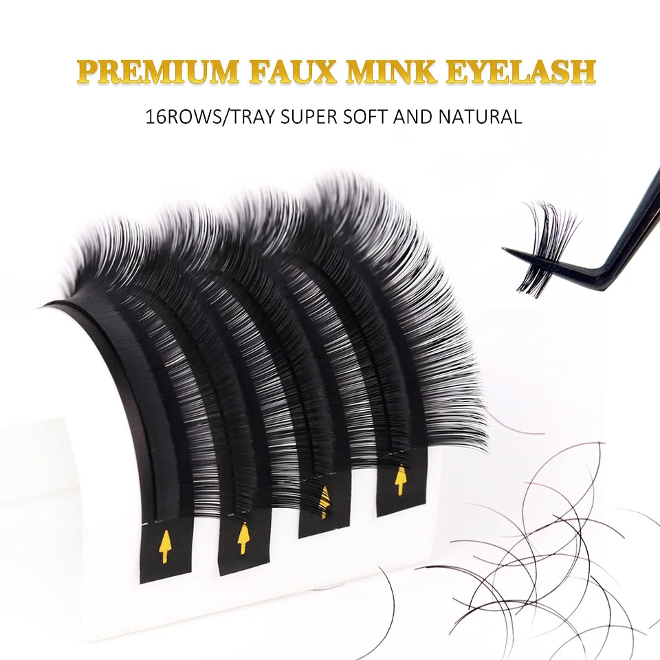 Lashprofessor 10 Cases/Lot Eyelash Extensions Faux Mink Soft Natural Individual Eyelash Korean Pbt Russian Volume Makeup Cilios