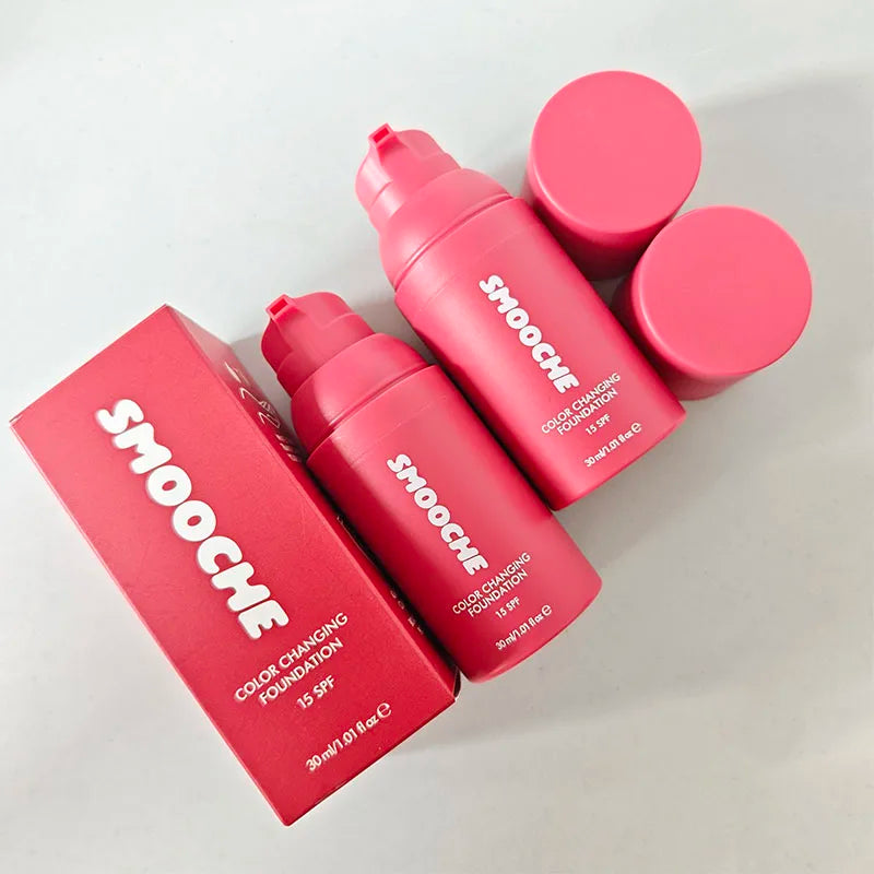 30ml SMOOCHE Color Changing Foundation Self-Adjusting Shade Covers Imperfections & Fine Lines for Flawless Natural Look Makeup