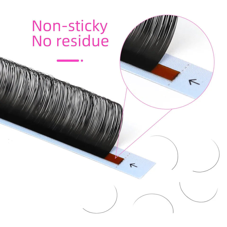 RUJADE Cashmere Individual Lash Extensions Matte Black 6-20mm Short/Long Lash 0.03 .05 Soft Velvet Korean Silk Eyelash Extension