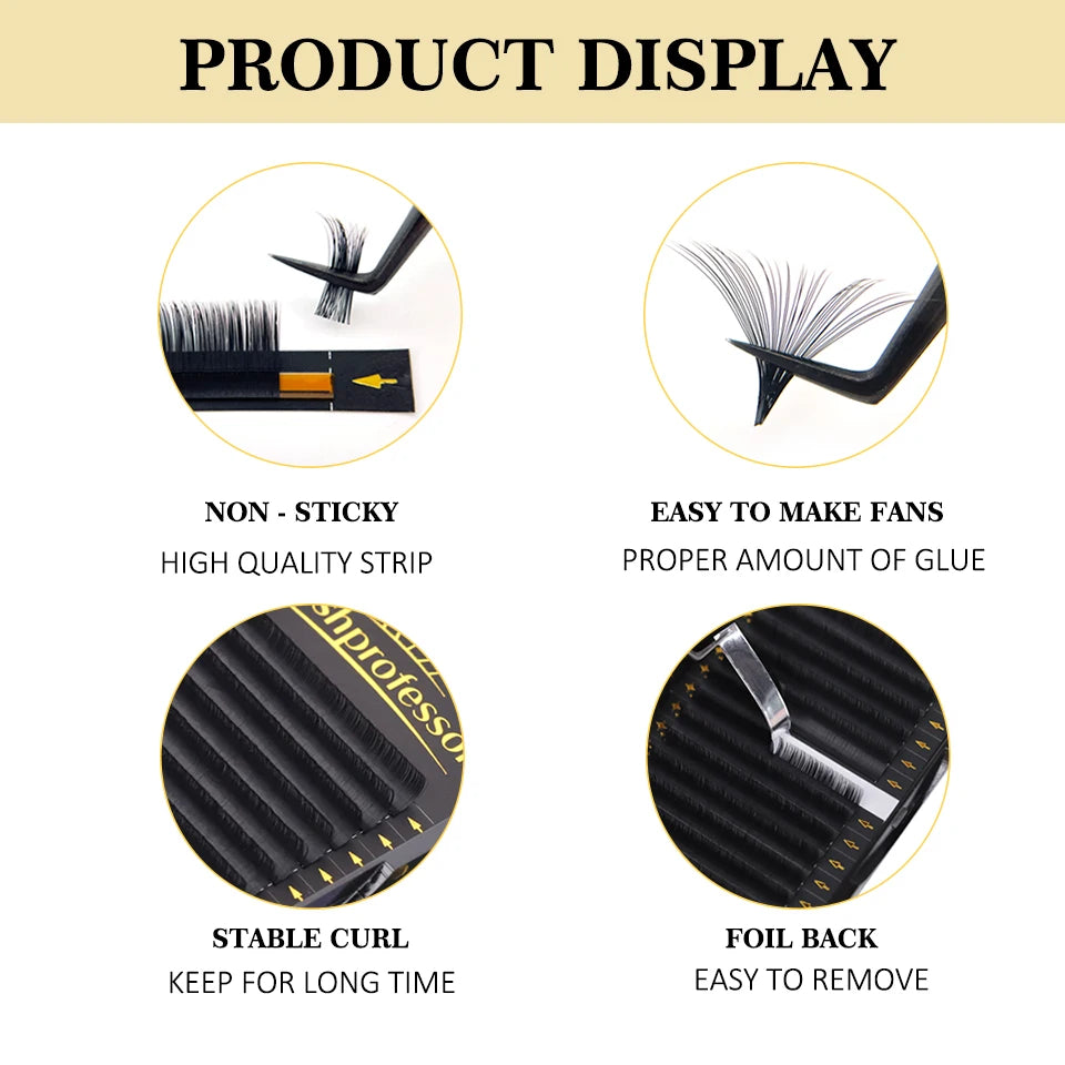 Lashprofessor 10 Cases/Lot Eyelash Extensions Faux Mink Soft Natural Individual Eyelash Korean Pbt Russian Volume Makeup Cilios