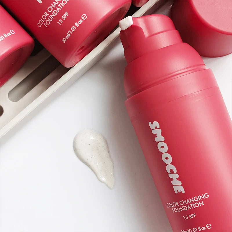 SMOOCHE Color Changing Liquid Foundation SPF15 Skin Tone Adaptive LongLasting Lightweight Concealer Oil Control Smooth Makeup