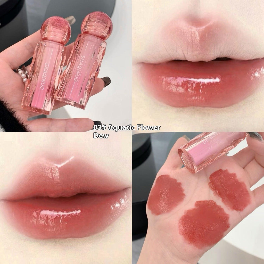 Light Bare Permeable Light Lip Lacquer Mirror Moisturizing Lip Gloss.