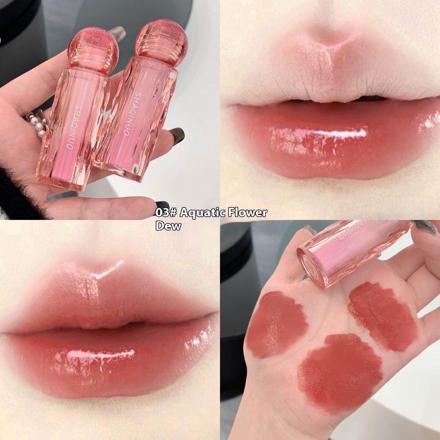 Light Bare Permeable Light Lip Lacquer Mirror Moisturizing Lip Gloss.