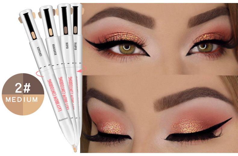 Popular Rotating Round Bead Eyebrow Pencil Four In One.