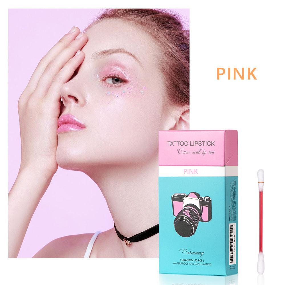 20 Pcs Set Cotton Swab Lipsticks For Outdoor Portable Lipsticks Cosmetics Waterproof Case Lasting Long Cigarette Liquid Lipstick.