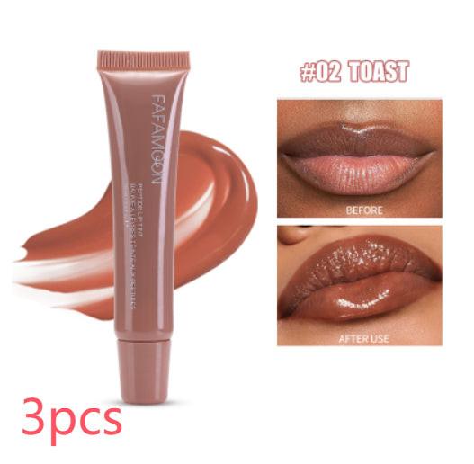Glossy Lip Glaze Waterproof Long Lasting Lip Gloss Glossy Mirror Tea Red Liquid Lipstick Doodle Lip Korean Makeup.