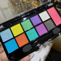 Blue-green-purple-yellow Eye Makeup.