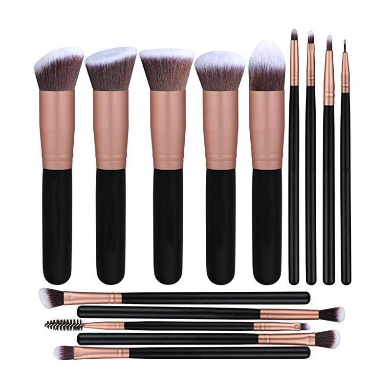 14 Makeup Brushes Set, Foundation Brush, Powder Eye Shadow Brush.