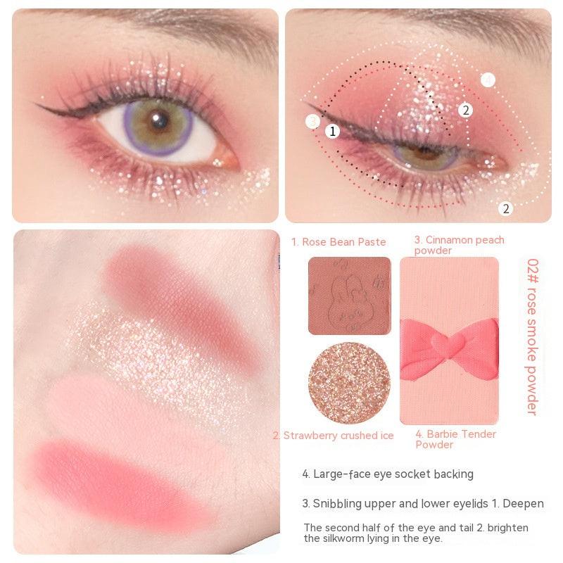 Three Colors Eye Shadow Powder Fine And Easy To Use.
