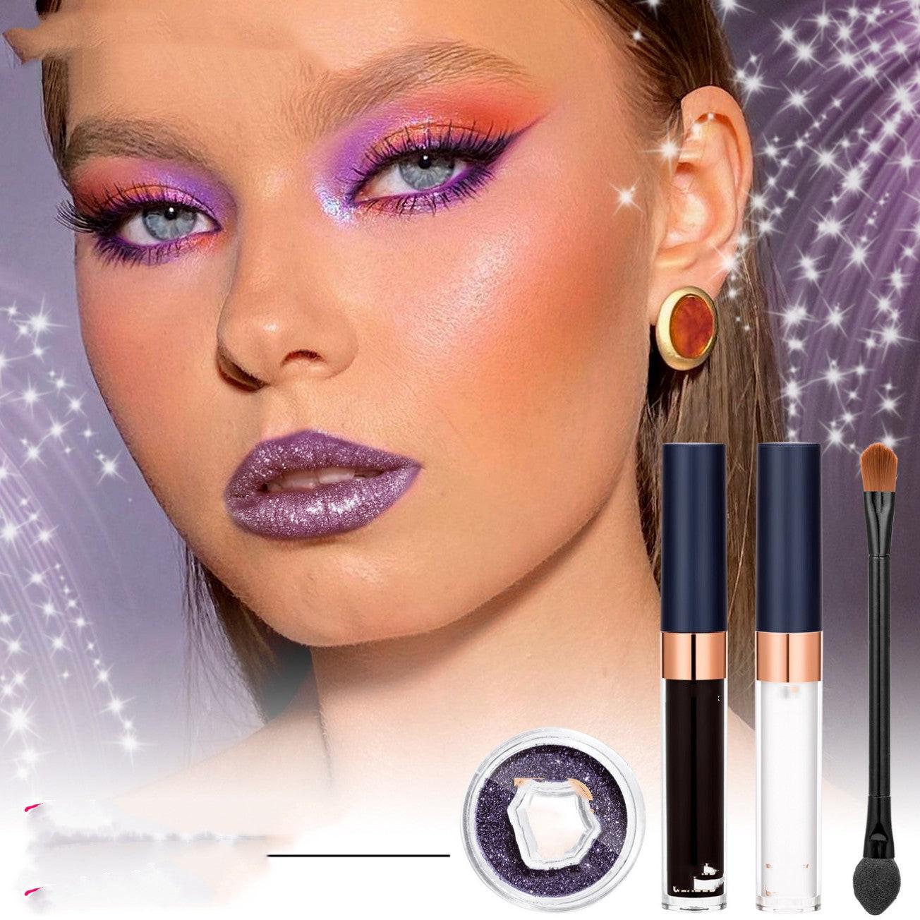 Glitter Lip Gloss Suit Cold Color Pallete.