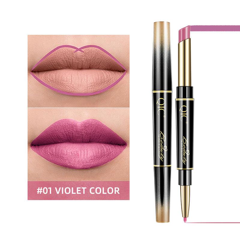 2-in-1 Matte Waterproof Non-Stick Lipstick Pencil.