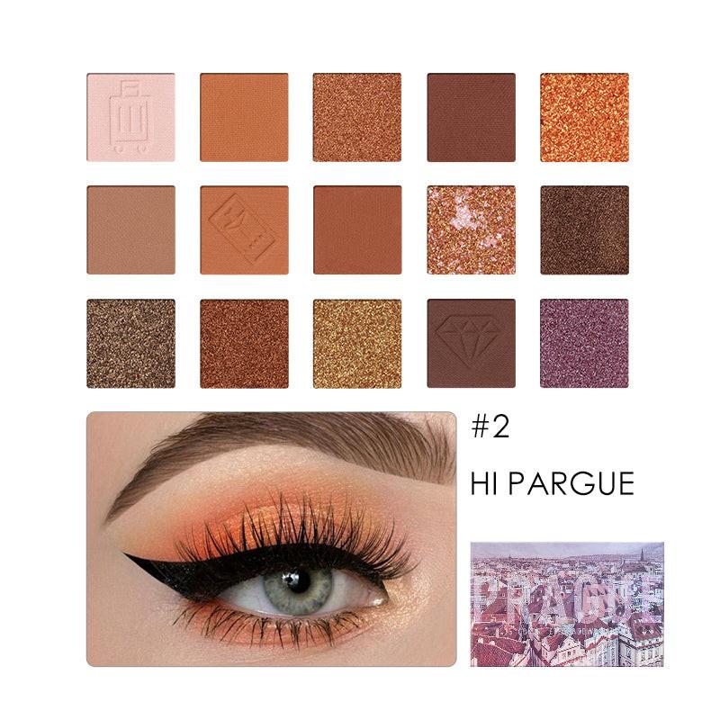 Eyeshadow Palette 15 Colors Sequins Glitter Pearlescent Waterproof Student.