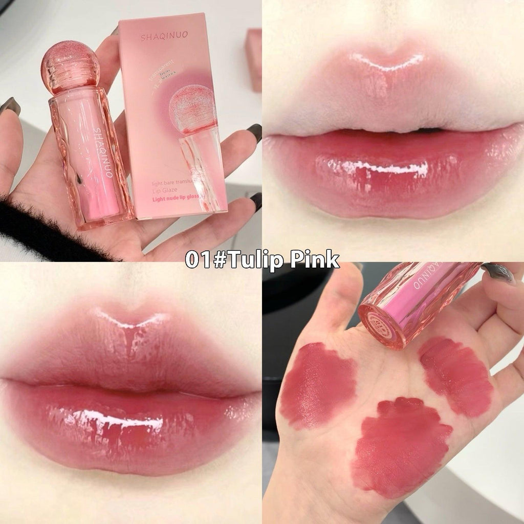 Light Bare Permeable Light Lip Lacquer Mirror Moisturizing Lip Gloss.