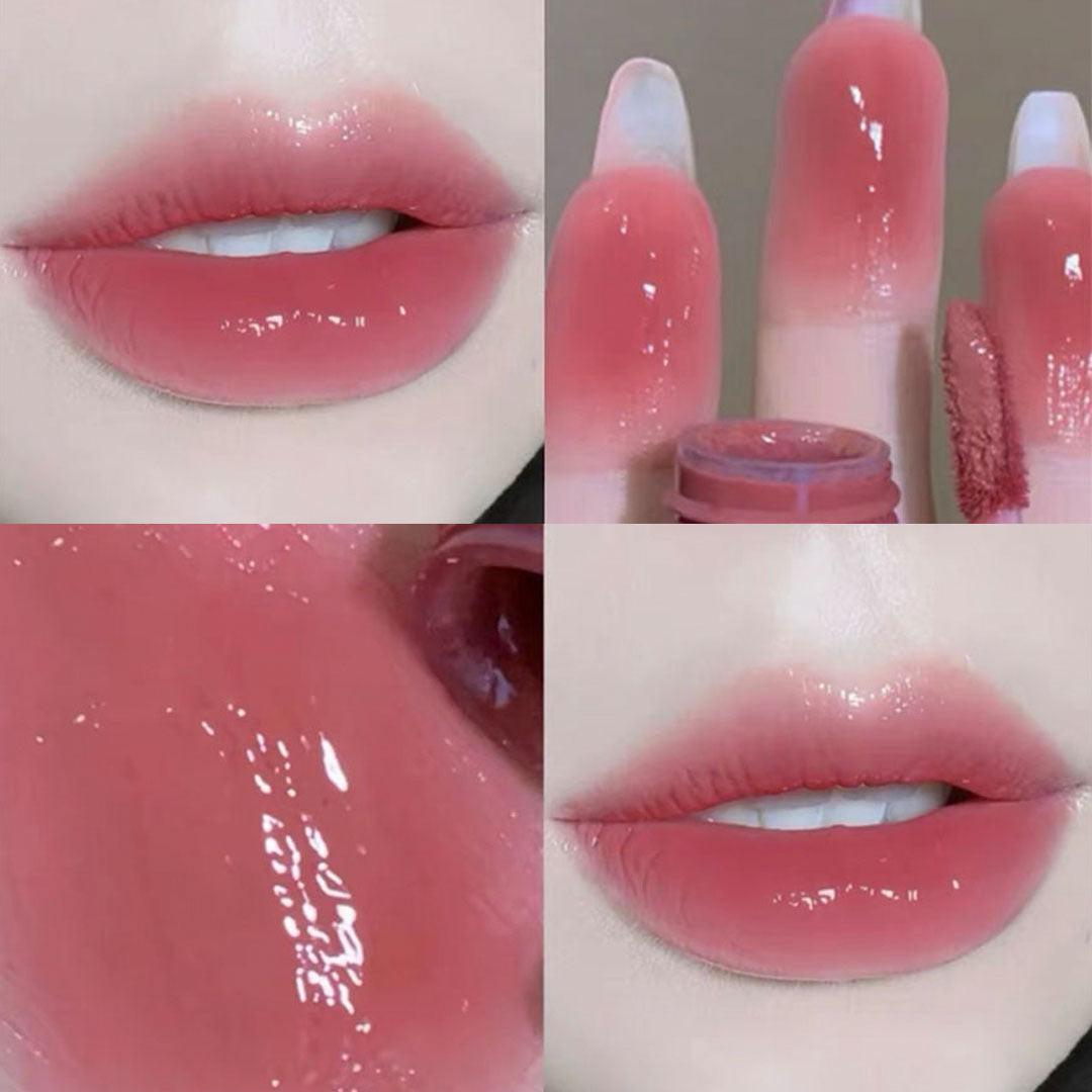 Gray Tube Lip Glaze Mirror Water Gloss Lipstick.