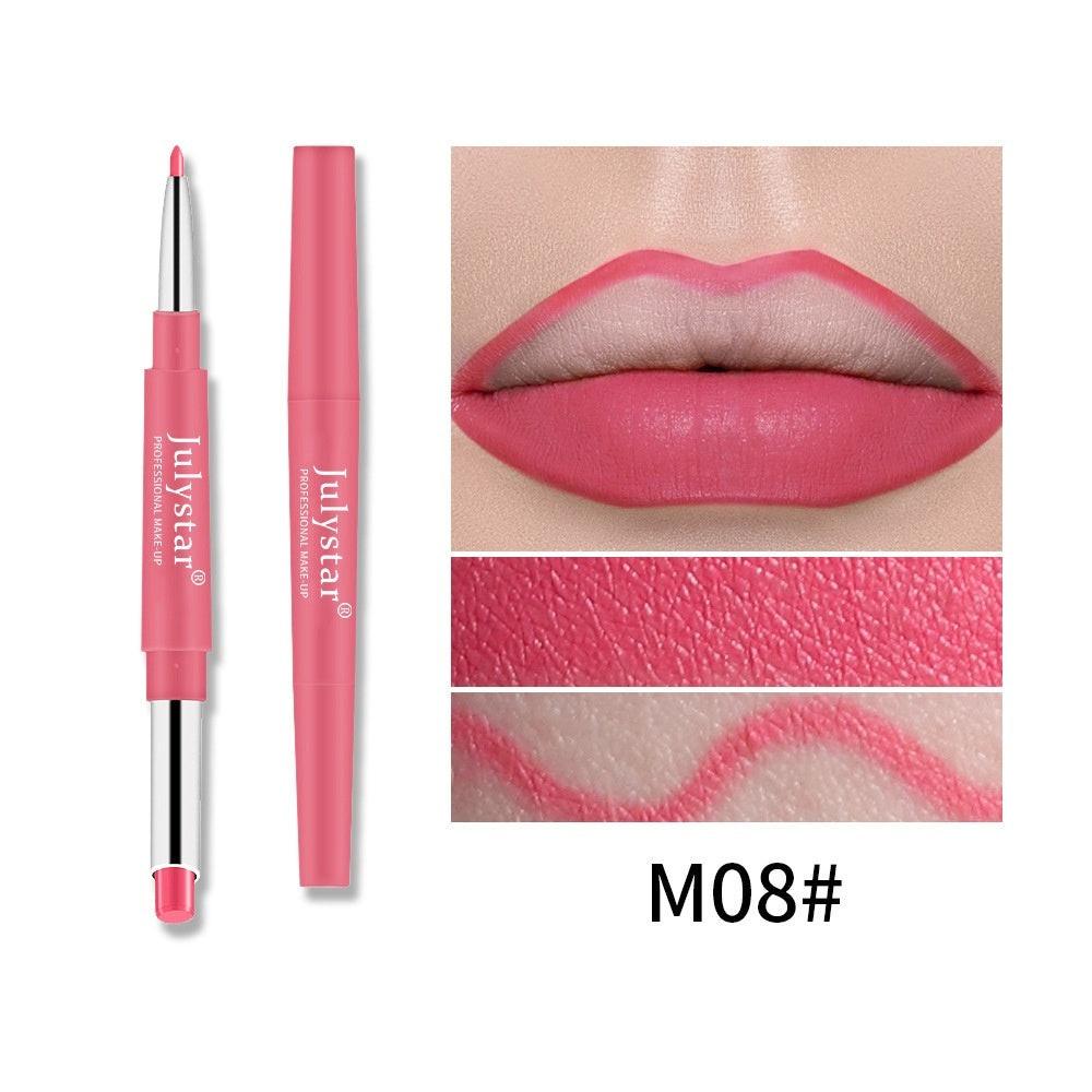 Double-headed Lipstick Lip Liner Does Not Fade No Stain On Cup.