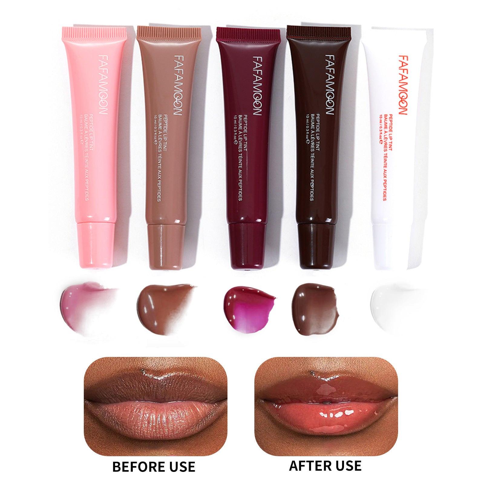 Glossy Lip Glaze Waterproof Long Lasting Lip Gloss Glossy Mirror Tea Red Liquid Lipstick Doodle Lip Korean Makeup.