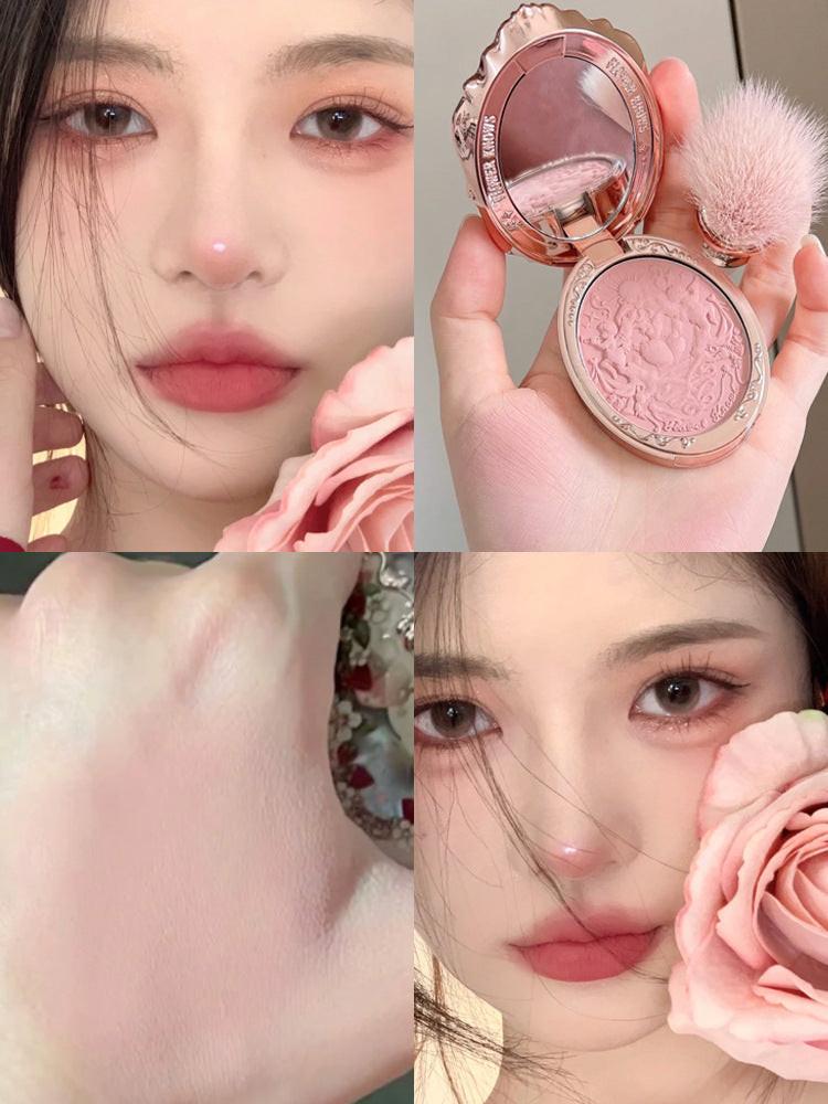 Flower Knows Strawberry Rococo Series Embossed Blush Velvet Matte Lip Glaze.