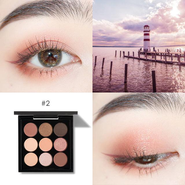 Nine-color Eyeshadow Palette Ins Pumpkin Red Brown Dirty Orange Powder.