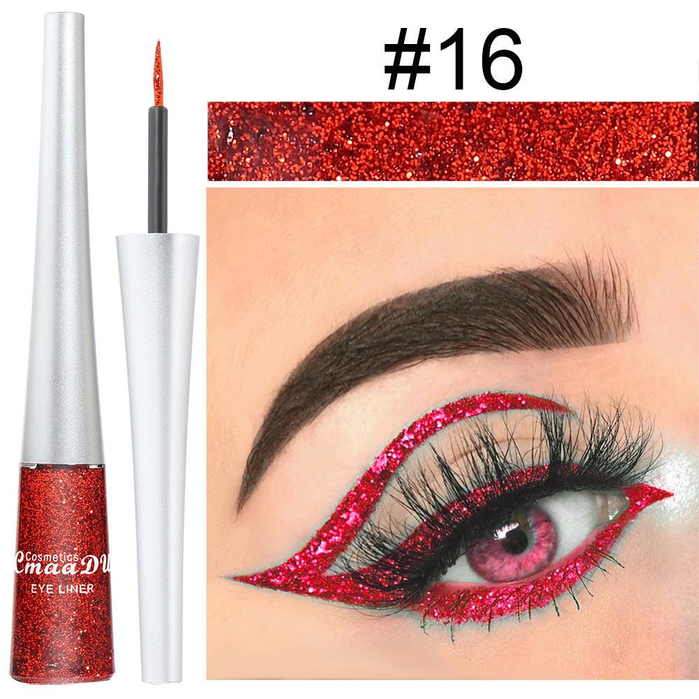 16 Colors Glittery Powder Sequin Burst Eyeliner.