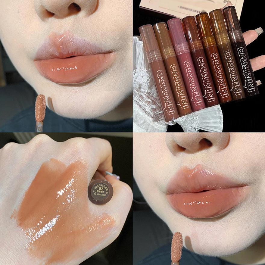 I Lava Chocolate Moisturizing Glaze Mirror Transparent Glass Lip Gloss.