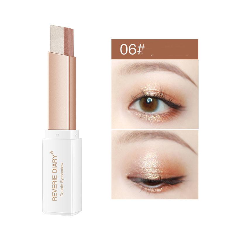 Lazy Eyeshadow Stick Stereo Gradient Shimmer Double Color Eye Shadow Pen Waterproof Easy To Wear Eyeshadow.