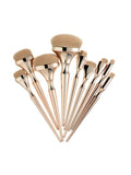 9 Gold Plating Toothbrush Type Makeup Brushes Suit.
