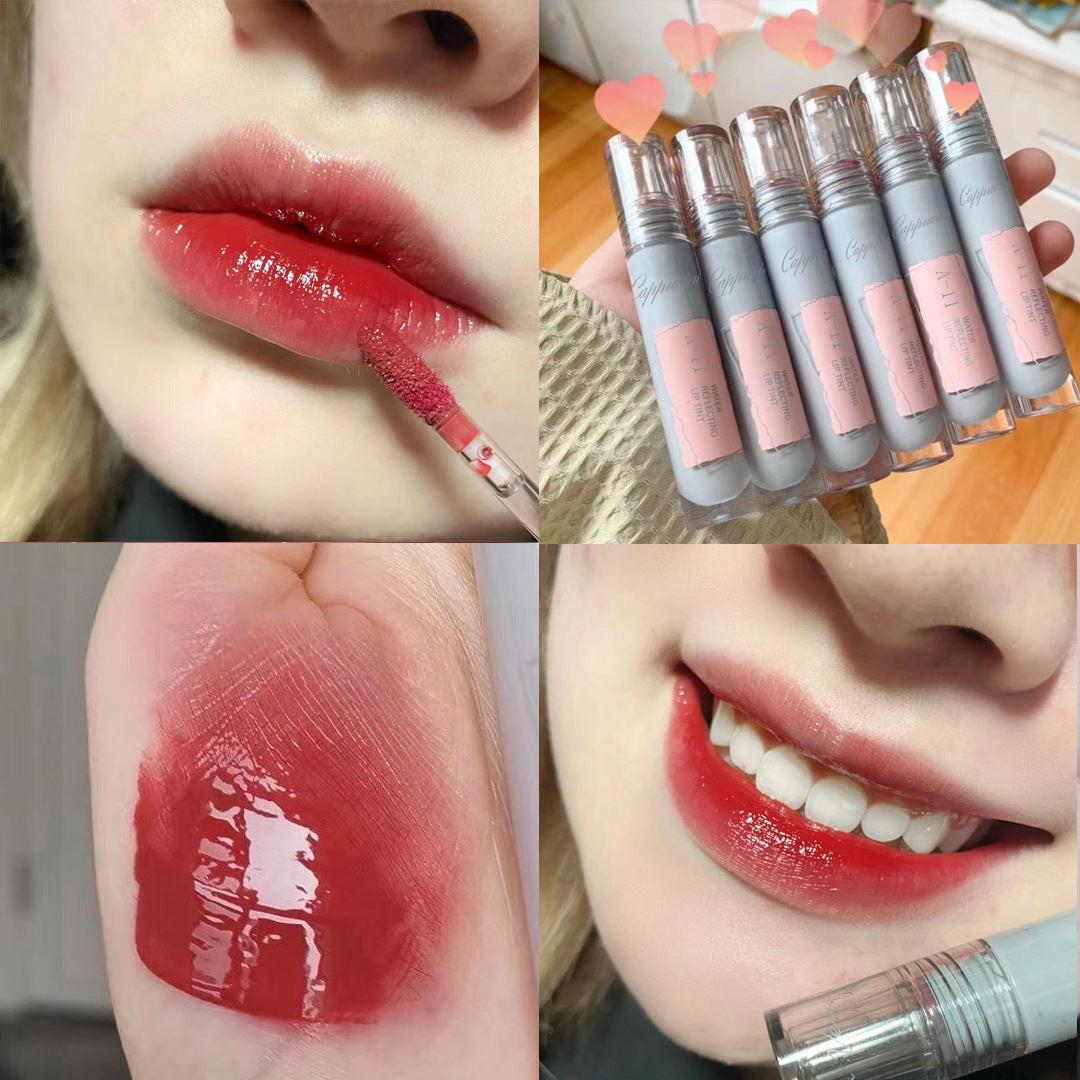 Gray Tube Lip Glaze Mirror Water Gloss Lipstick.