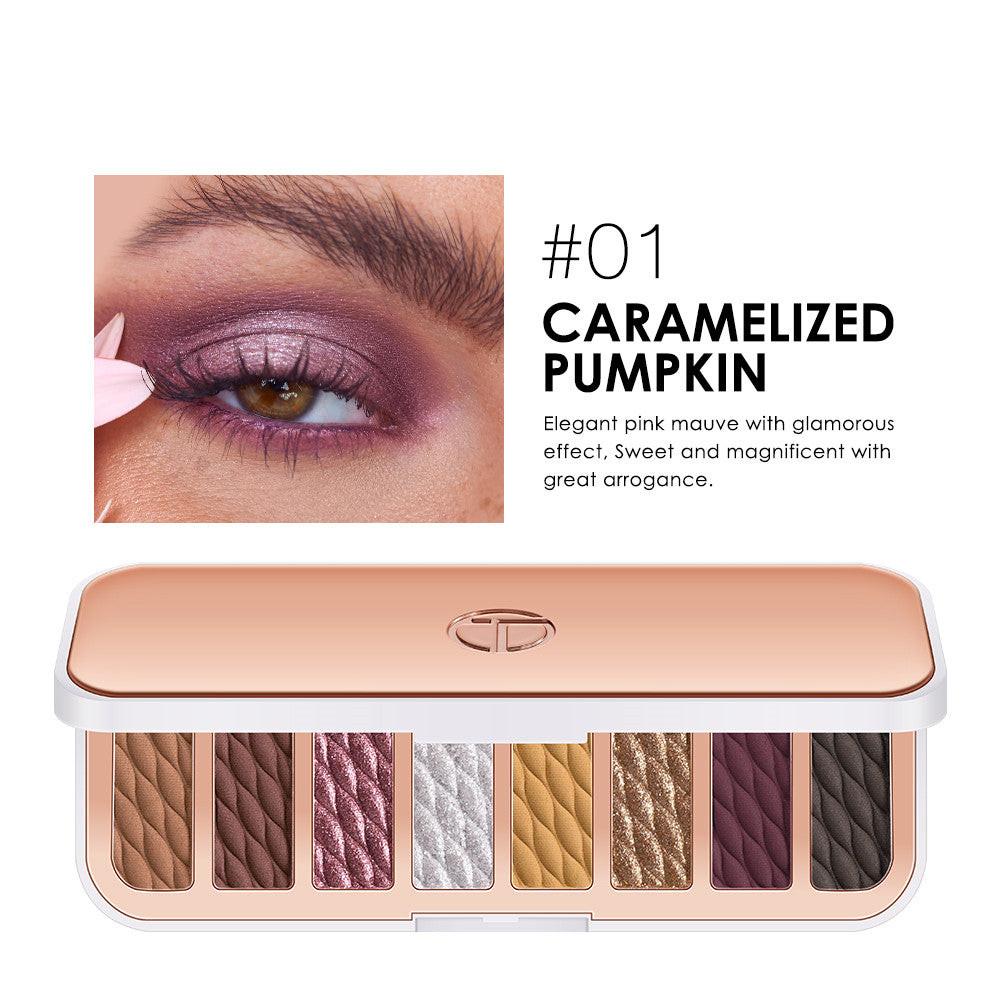 8-color Eyeshadow Palette High-gloss Trimming Blush Modification Mousse Texture Matte Earth Color.