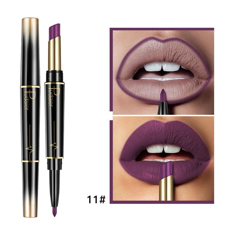 Matte Double-headed Lipstick Lip Liner Lip Lacquer.