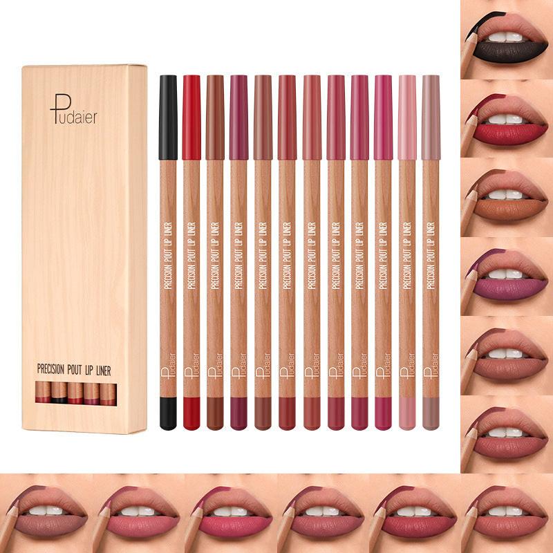 Outline 12-color Lipstick Matte Lip Liner Suit.