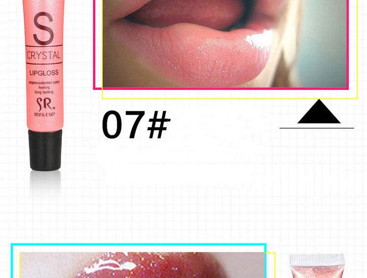 SR Hose Water-sensing Lip Gloss With Pearlescent Gold Moisturizing Temptation Lip Gloss.