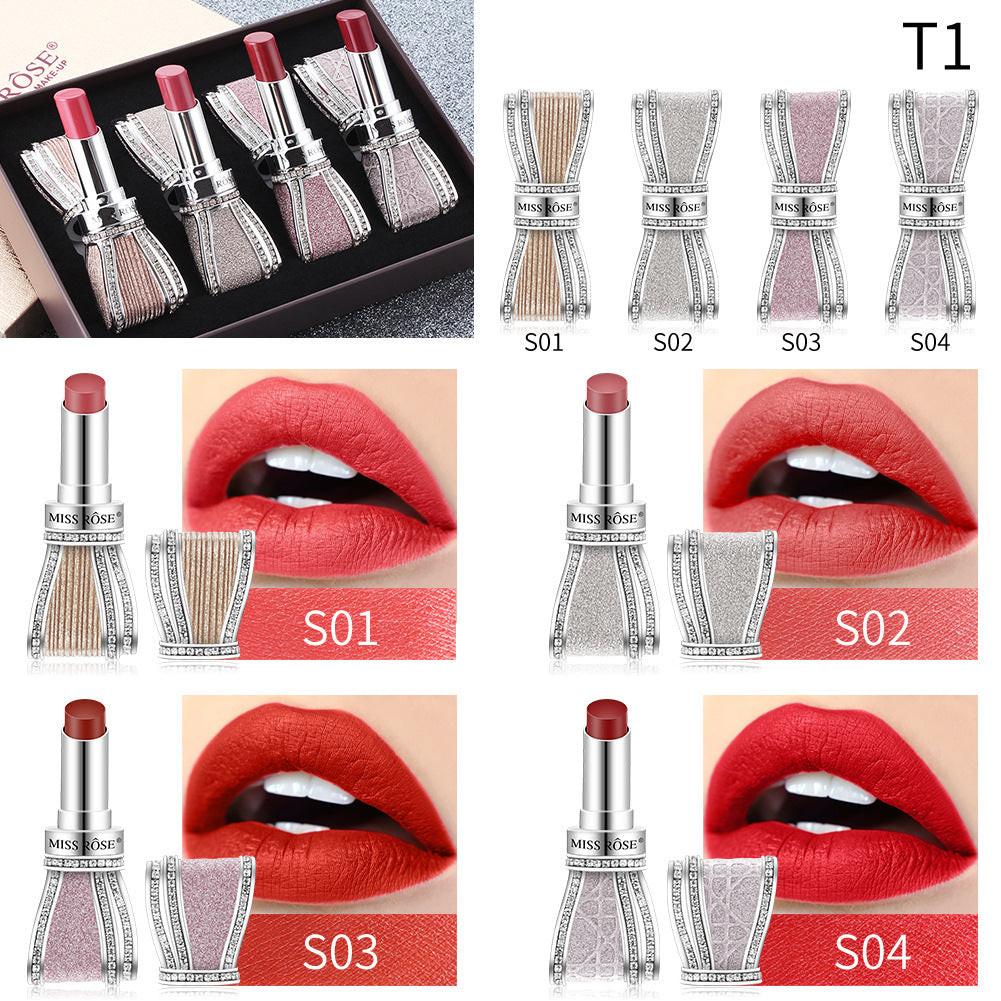 Bowknot Lipstick Sweet And Colorful Star Four-pack Lipstick Set.