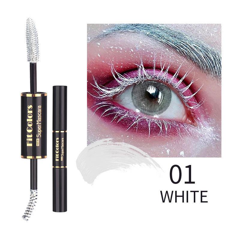 Double-headed Color Mascara Thick Curl More Than Waterproof Not Smudge White Eyebrow Dyeing.